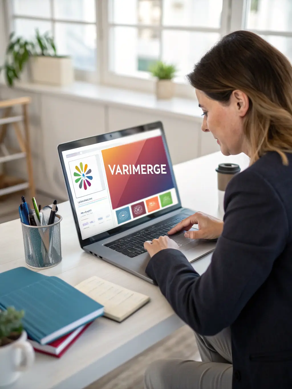 A professional consultant is configuring Salesforce settings on a laptop, showcasing the technical expertise involved in Salesforce implementation.