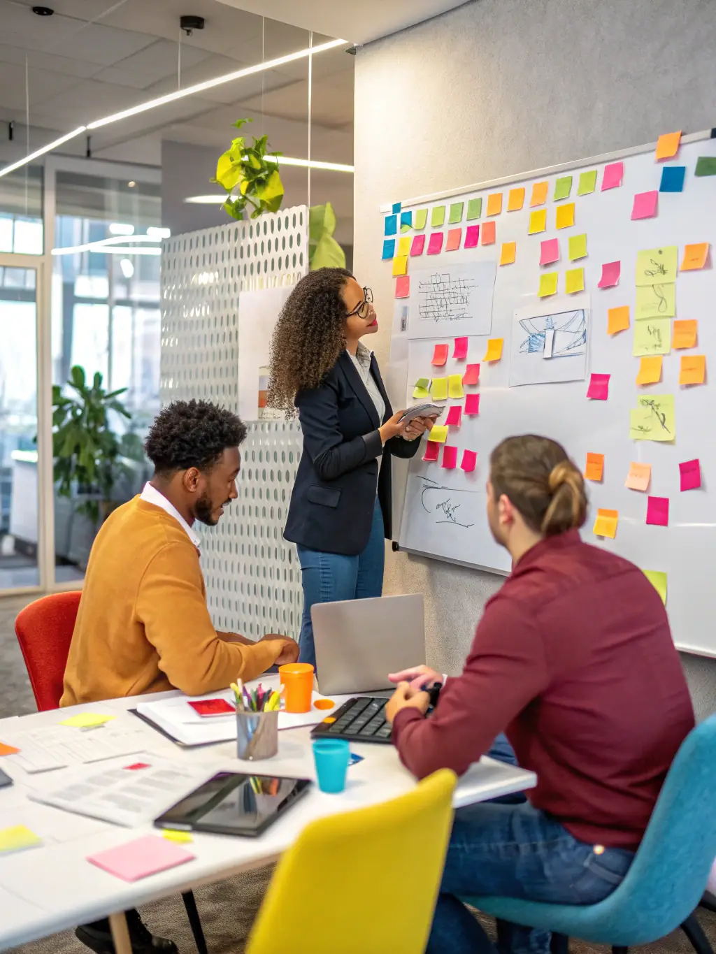 A graphic illustrating improved collaboration and communication among teams, facilitated by Salesforce's integrated platform.