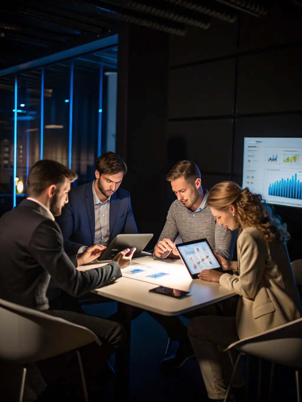 A professional team analyzing Salesforce dashboards, showcasing data-driven insights and improved decision-making capabilities for businesses.