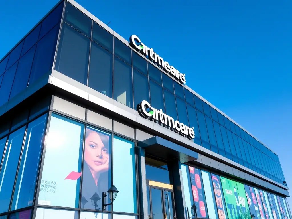 A modern office building representing the technology industry.